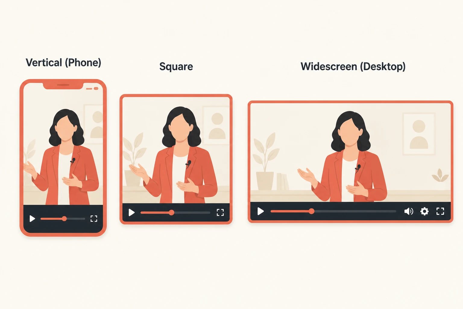 One spokesperson clip published across vertical, square, and widescreen formats