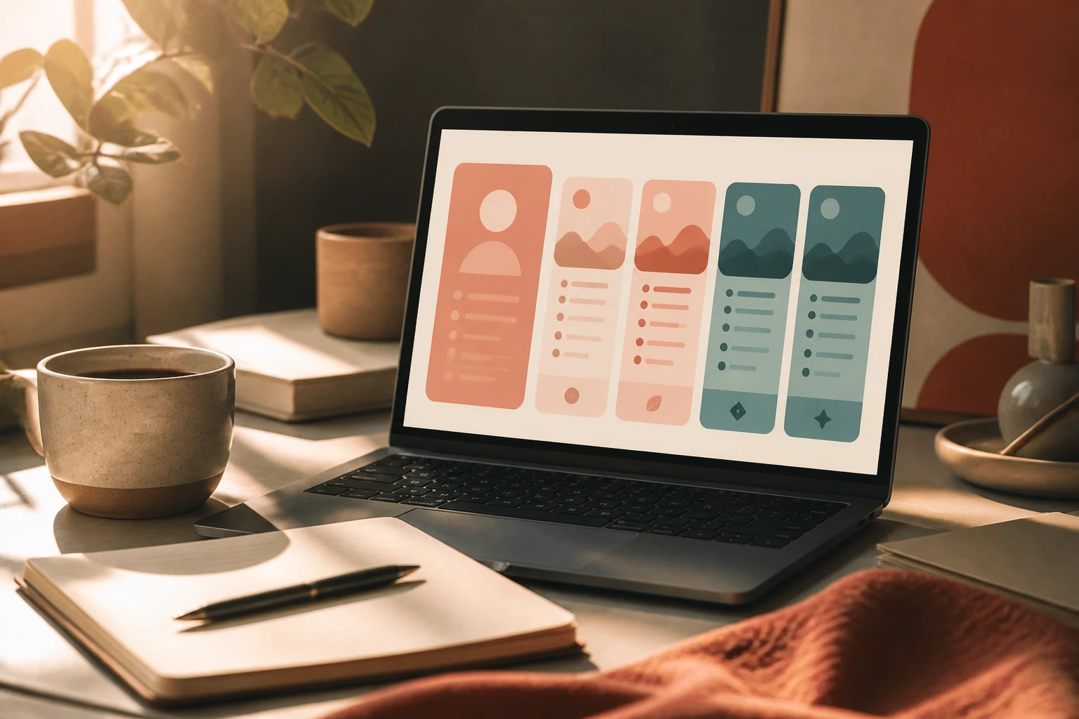 Editorial workspace representing a creator evaluating AI avatar tools