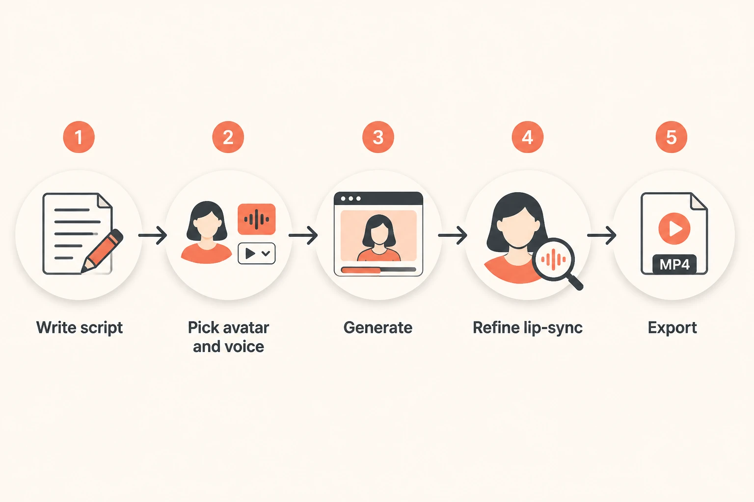 Lumigen script-to-talking-head workflow diagram