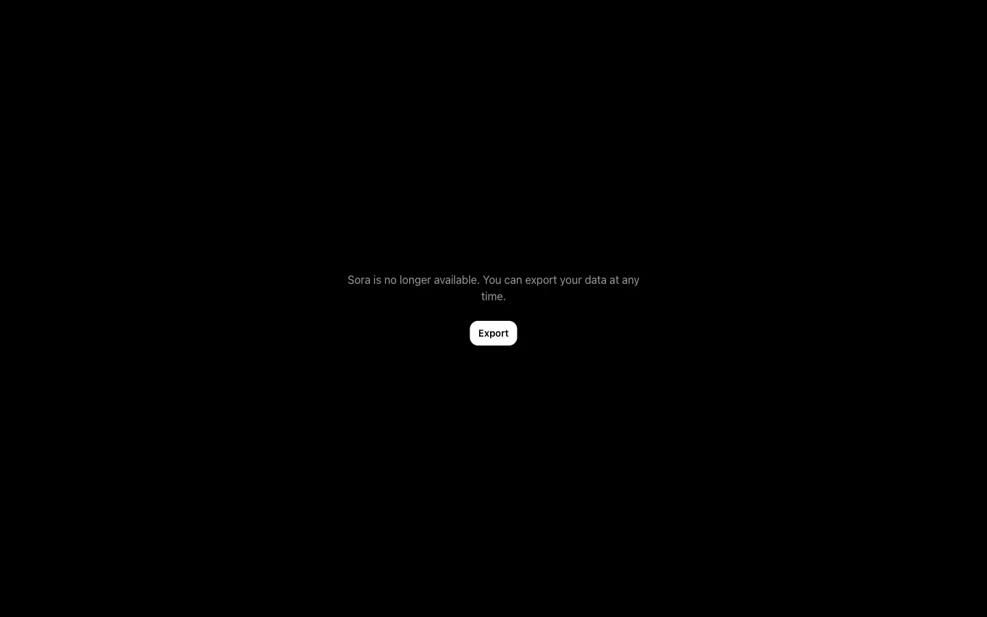 Sora 2 discontinuation notice in ChatGPT — "Sora is no longer available"