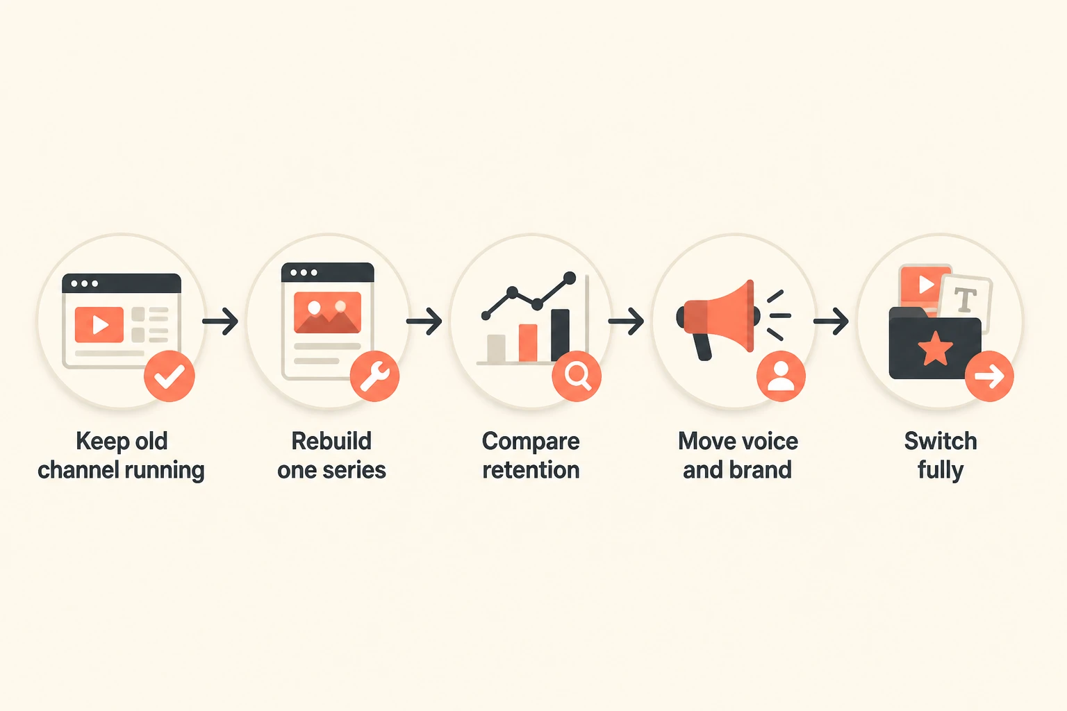 Five-step migration flow from Autoshorts to a new tool