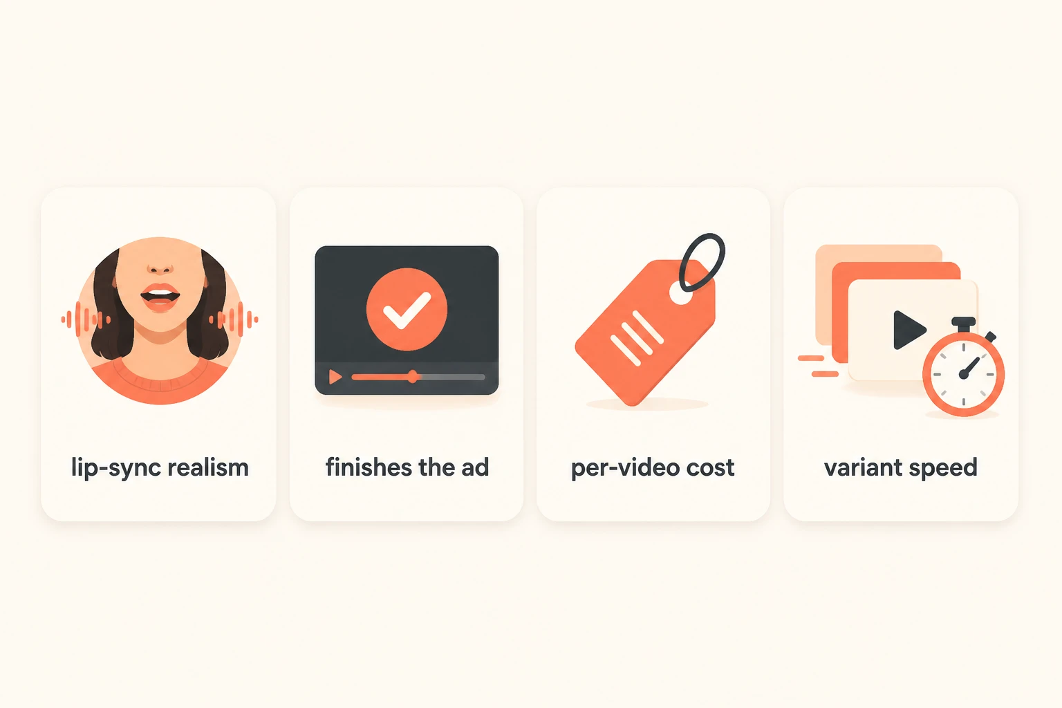 infographic of the four levers used to test AI UGC ad tools