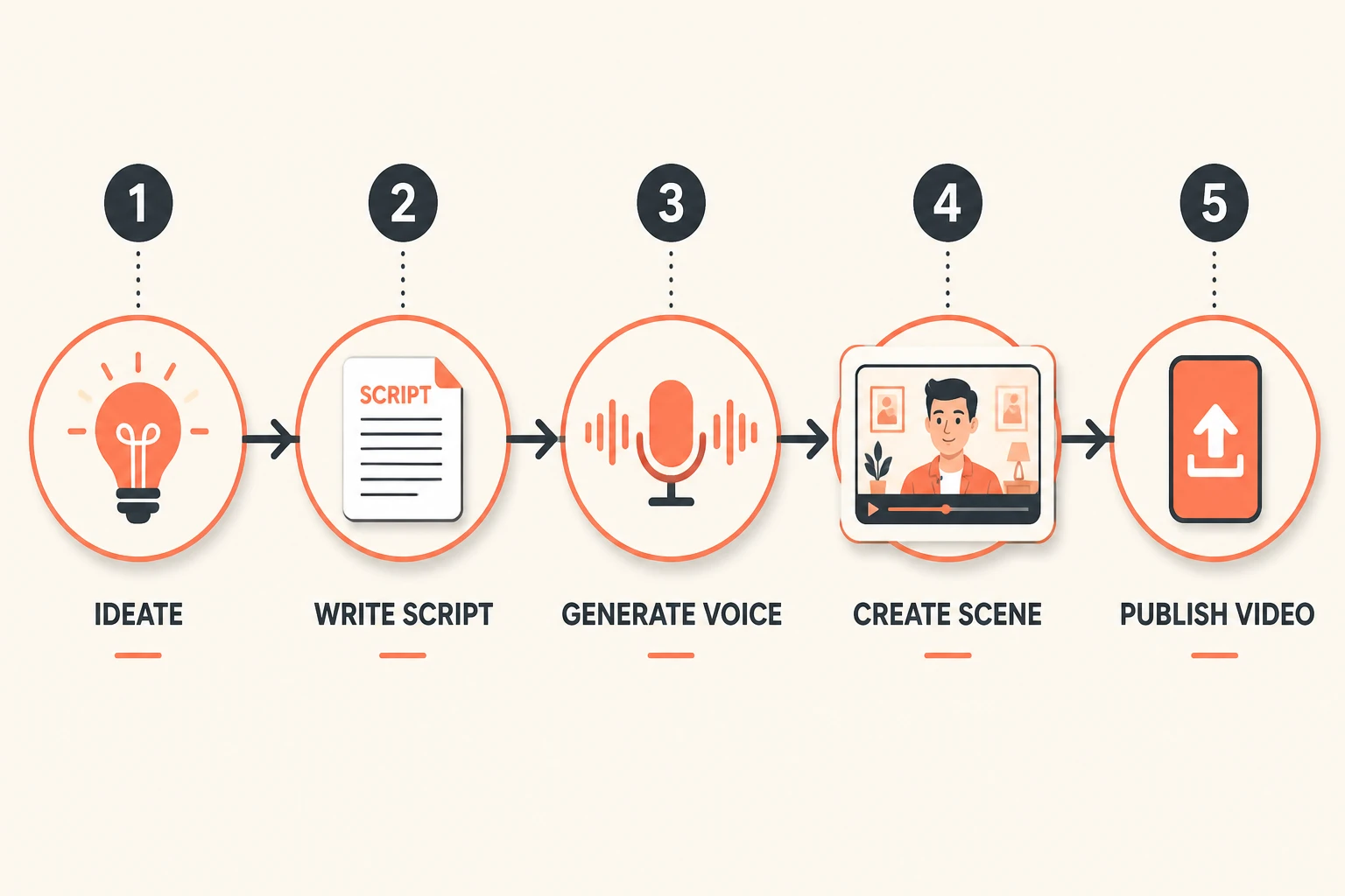 five-step create-from-scratch workflow
