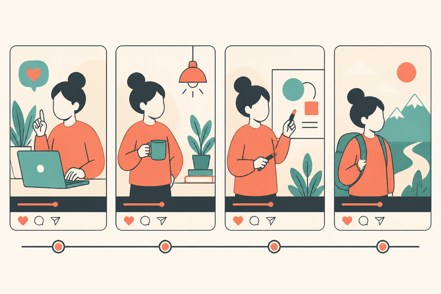 Recurring AI character appearing consistently across a series of short-form episodes.