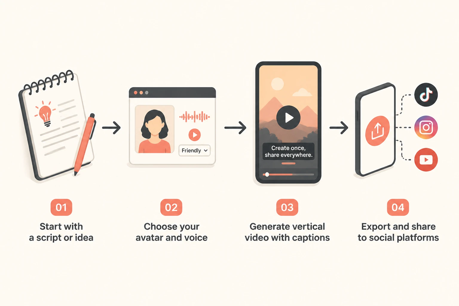 Lumigen idea-to-short generation workflow diagram