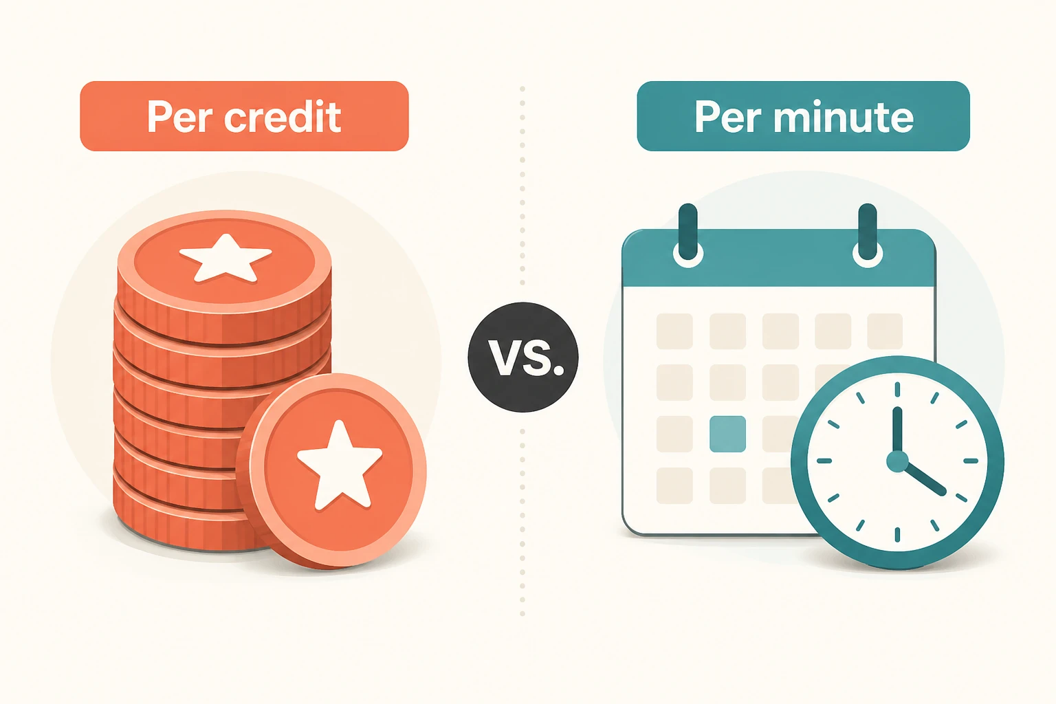 per-credit versus per-minute billing models compared