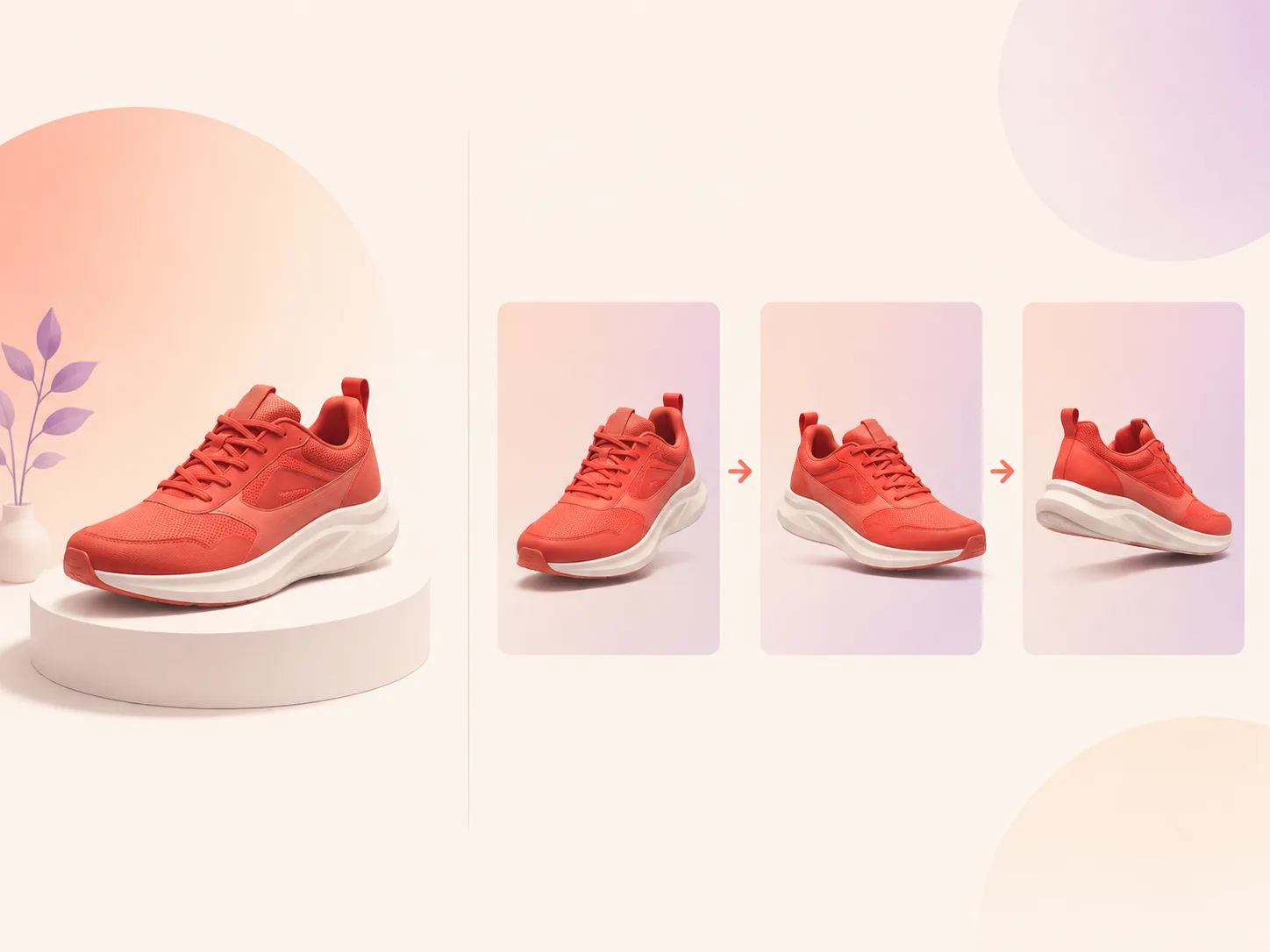 Image-to-video: input still on the left, generated motion on the right