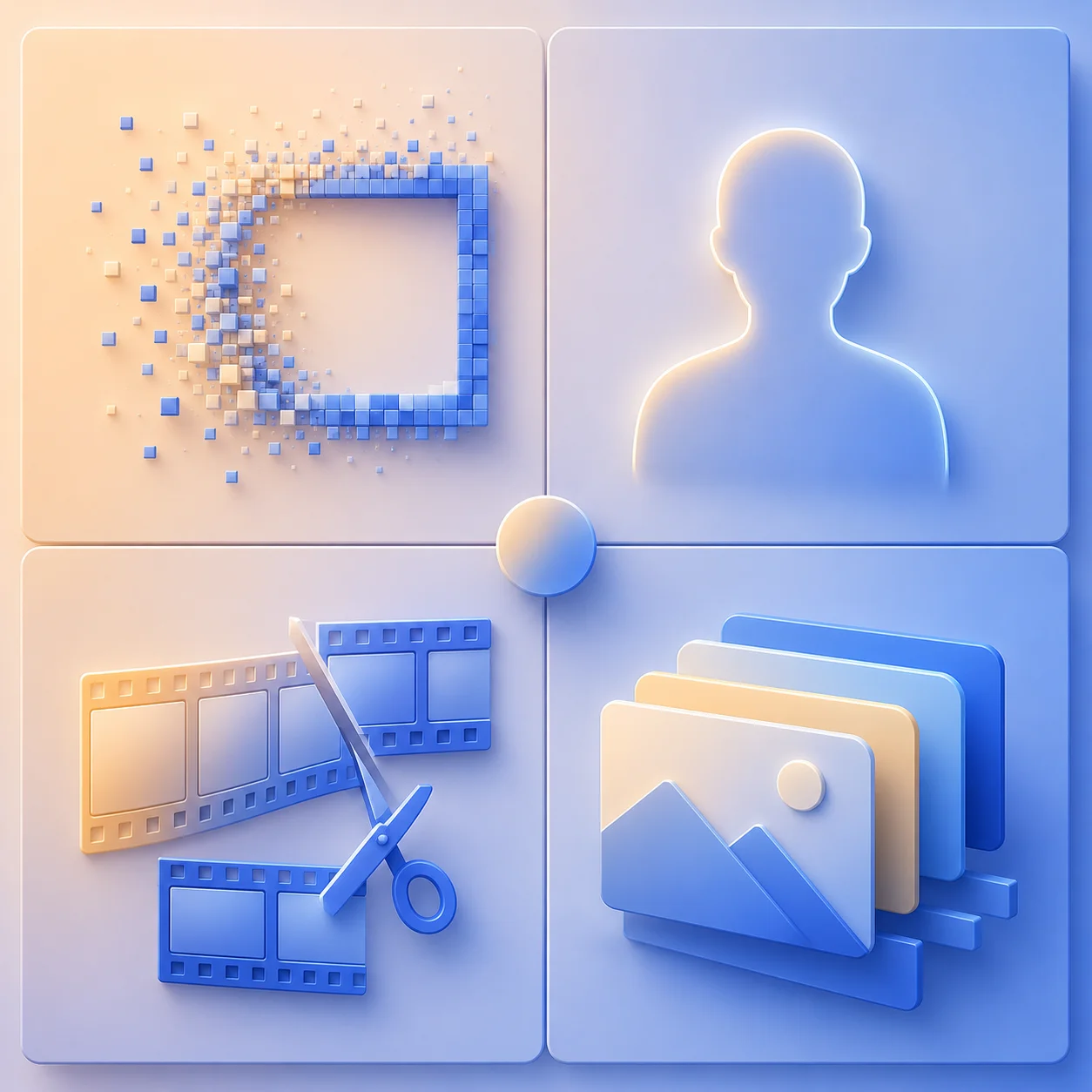 Four AI video workflows mapped onto a taxonomy: generative, avatar, AI-edited, AI-assisted