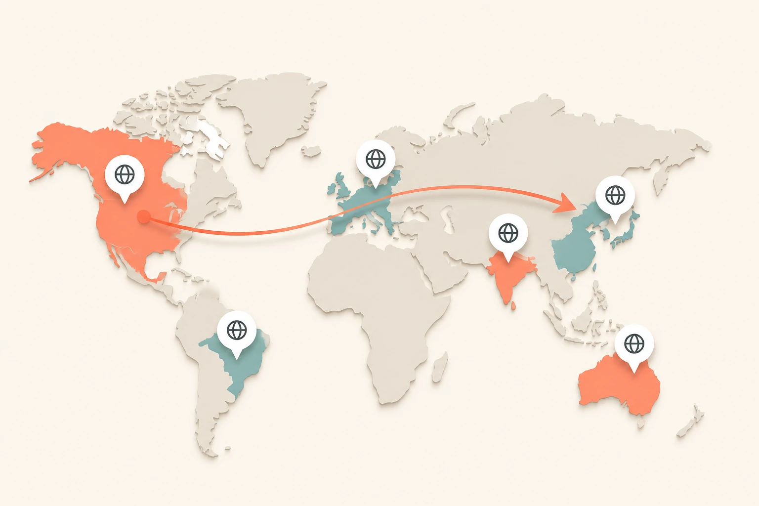 World map showing market-by-market localization priority