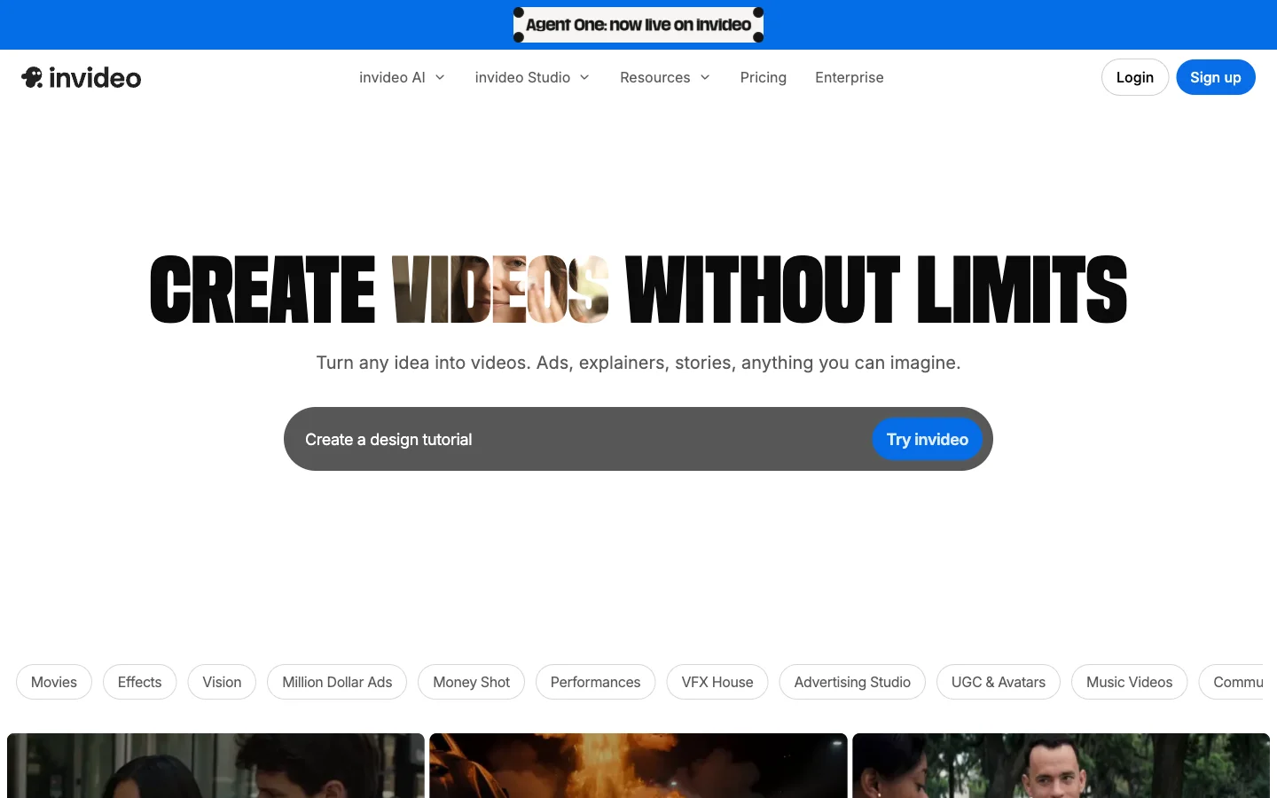 InVideo AI editor with text prompt and stock-footage based timeline