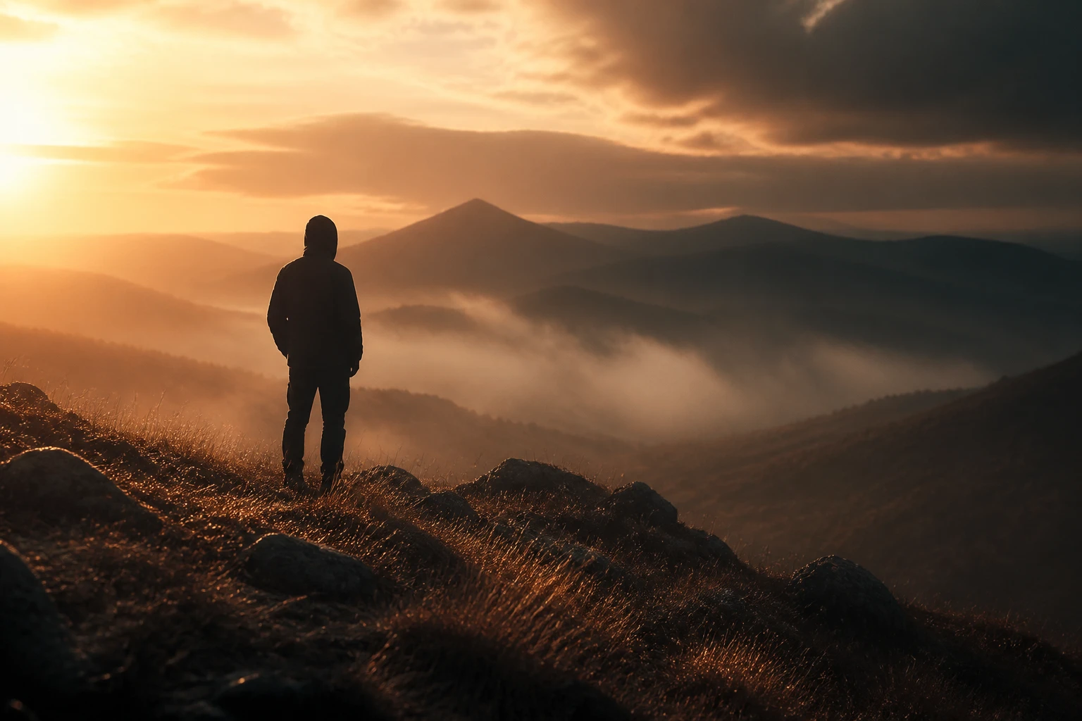 Cinematic golden-hour shot representing top-tier AI video realism